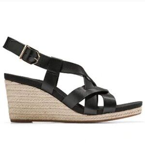 Cole Haan Crystal Leather Wedge Sandals New